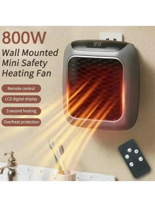 Home Mini Portable Small Wall Mounted 800W Fast Heating Heater with Energy Saving for Home Bathrooms Dormitories Winter Heating